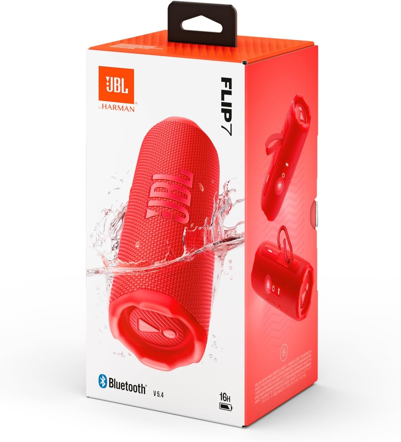JBL Flip 7 - JBL Pro Sound with AI Sound Boost up to 16 hours of playtime multi-speaker connection via Auracast and waterproof Speaker β Red