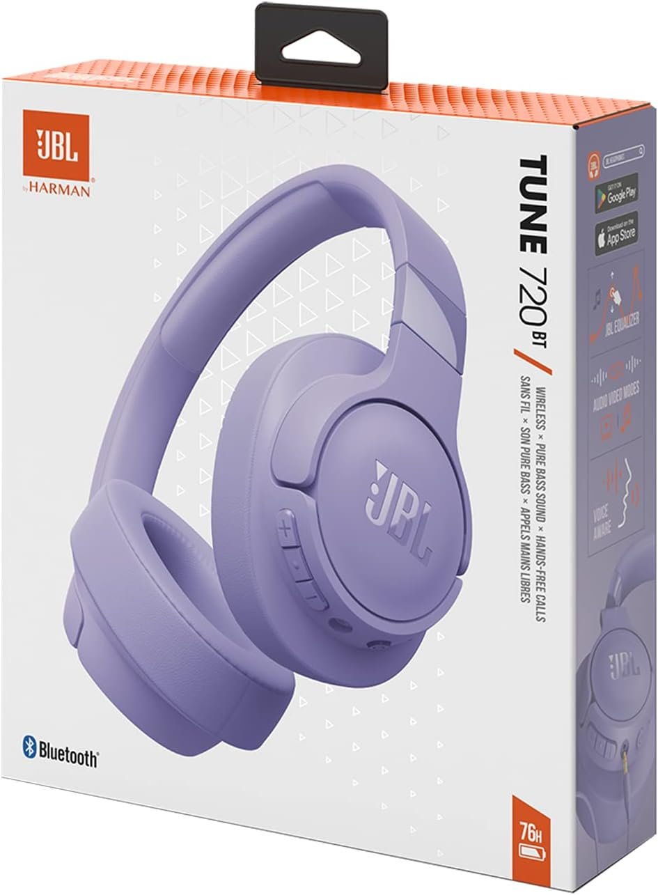 JBL Tune 720BT Wireless Over-Ear Headphones-Purple