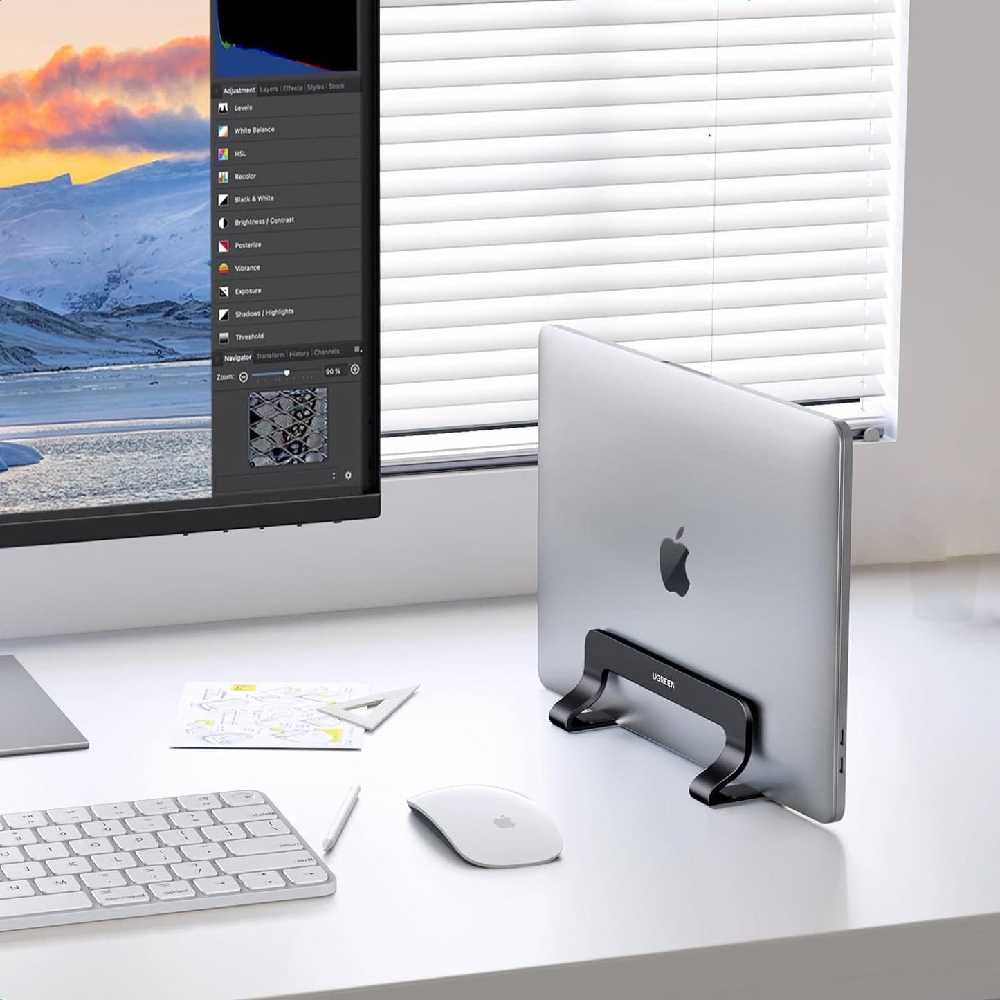 UGREEN Adjustable Width Vertical Laptop Stand