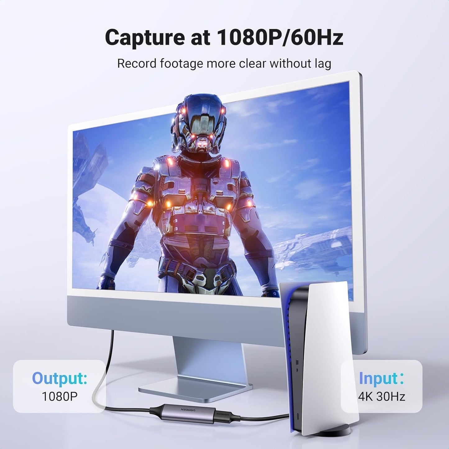 UGREEN Full HD 1080P 60FPS Capture Card HDMI to USB A/Type C 4K Video Capture Card for Streaming