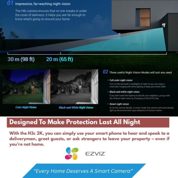 EZVIZ H3C-2K OUTDOOR WIFI CAMERA
