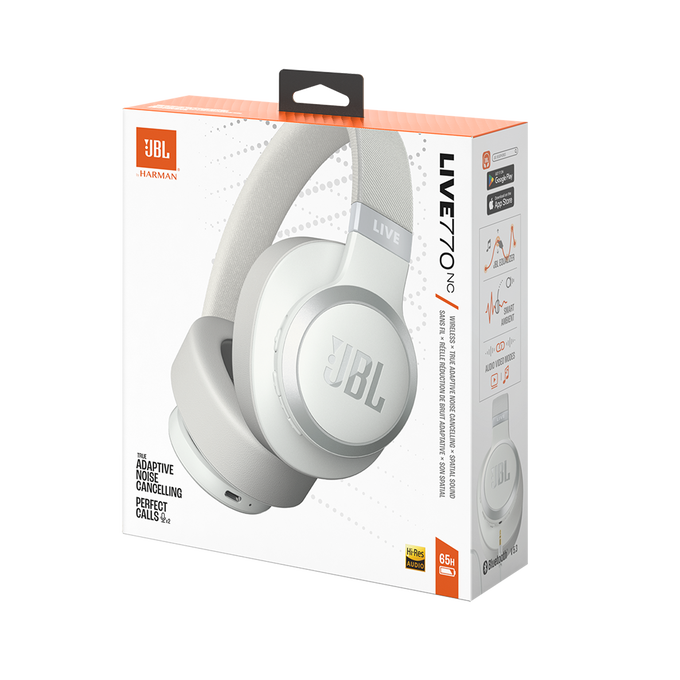 JBL Live 770NC Noise Cancelling Headphones-White