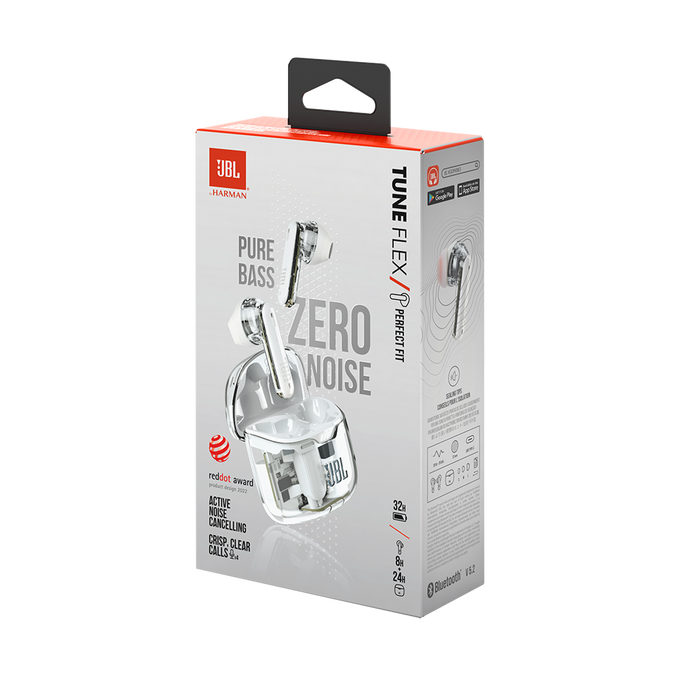 JBL Tune Flex Ghost Edition Earbuds-White