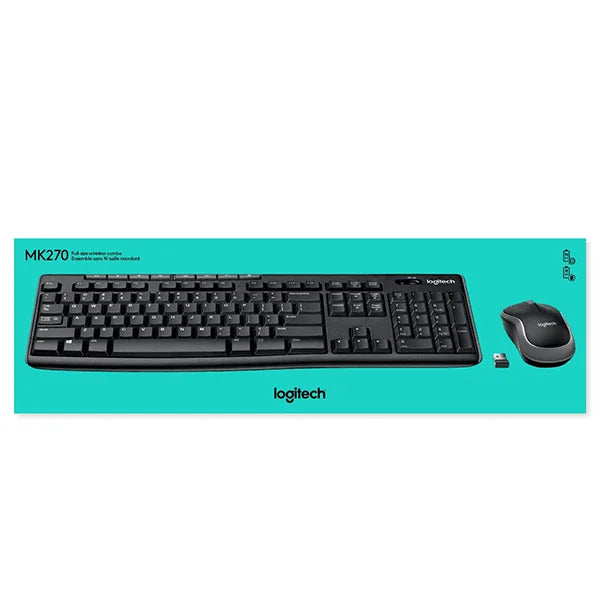 Logitech MK270 Wireless Keyboard & Mouse Combo - Black