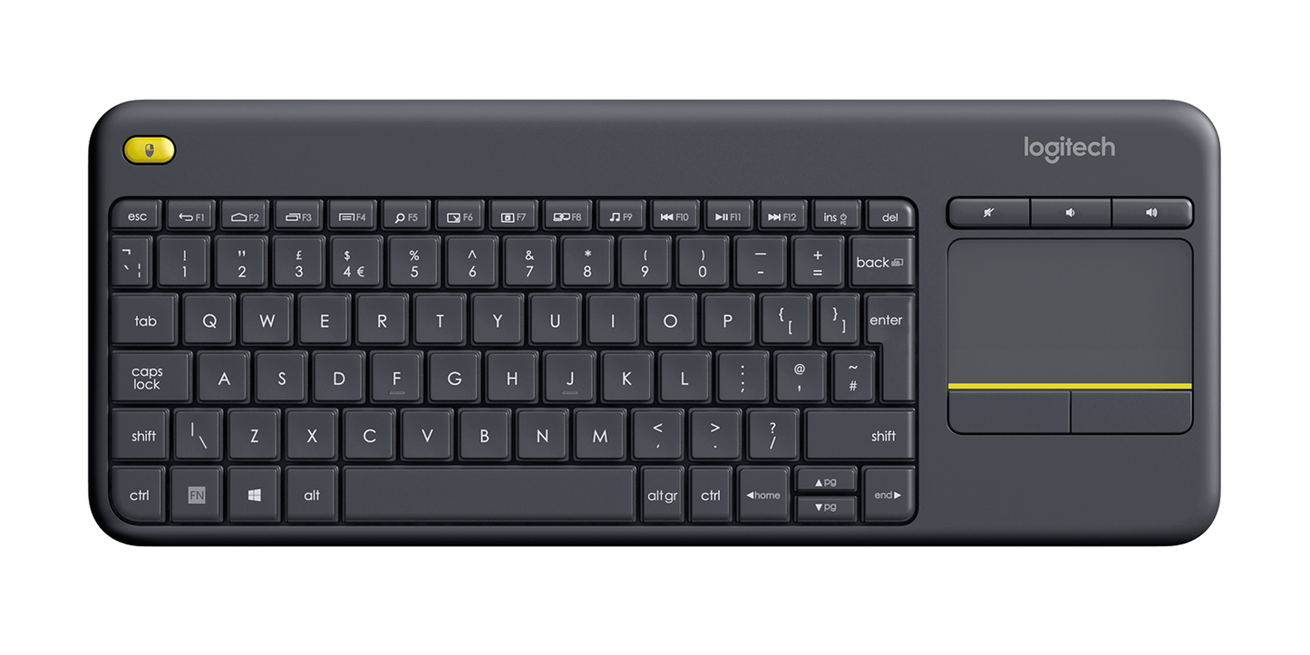 Logitech K400 Plus Wireless Keyboard with Touchpad - Black