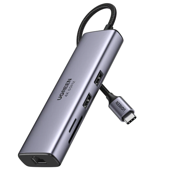 UGREEN CM512 60515 7-in-1 4K HDMI USB C Hub- 2*USB3.0/HDMI/RJ45/SD&TF/100W PD