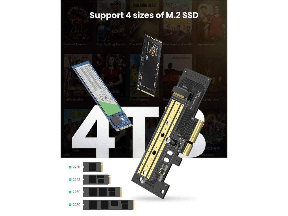 Ugreen CM302  70503 M.2 NVME to PCI-E 3.0×4 Express Card Adapter – Support 2230 2242 2260 2280 M.2 SSD
