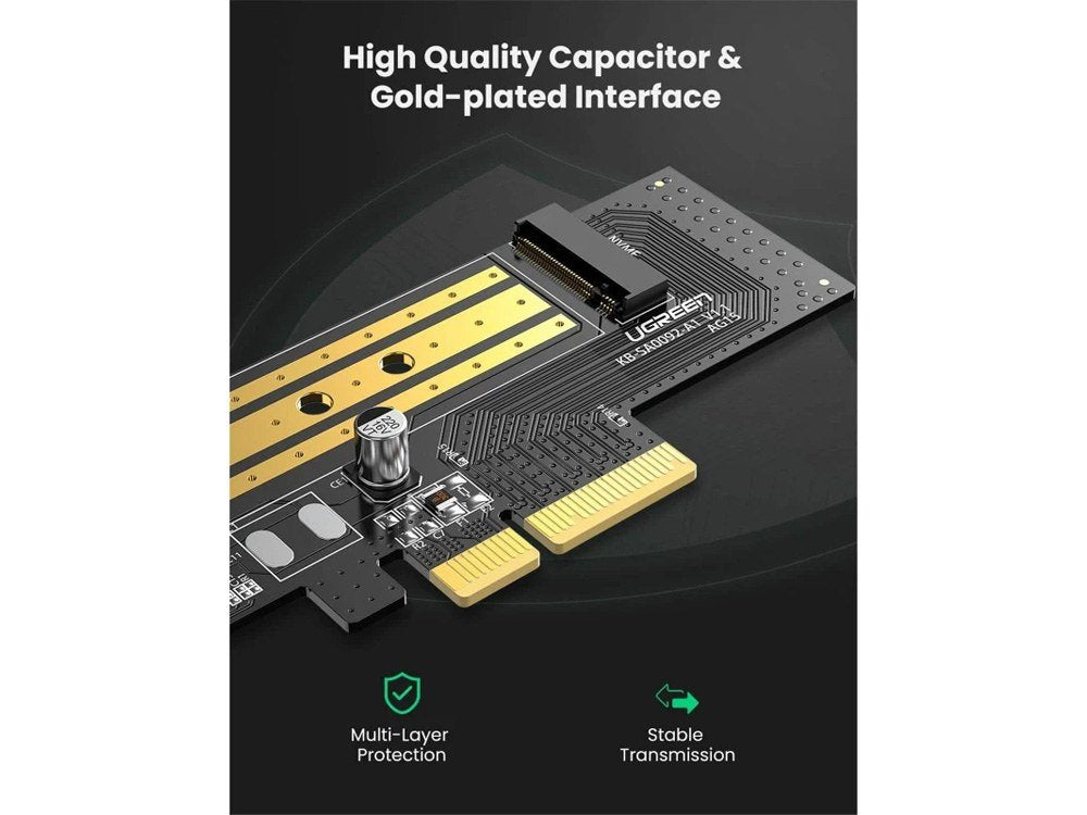 Ugreen CM302  70503 M.2 NVME to PCI-E 3.0×4 Express Card Adapter – Support 2230 2242 2260 2280 M.2 SSD