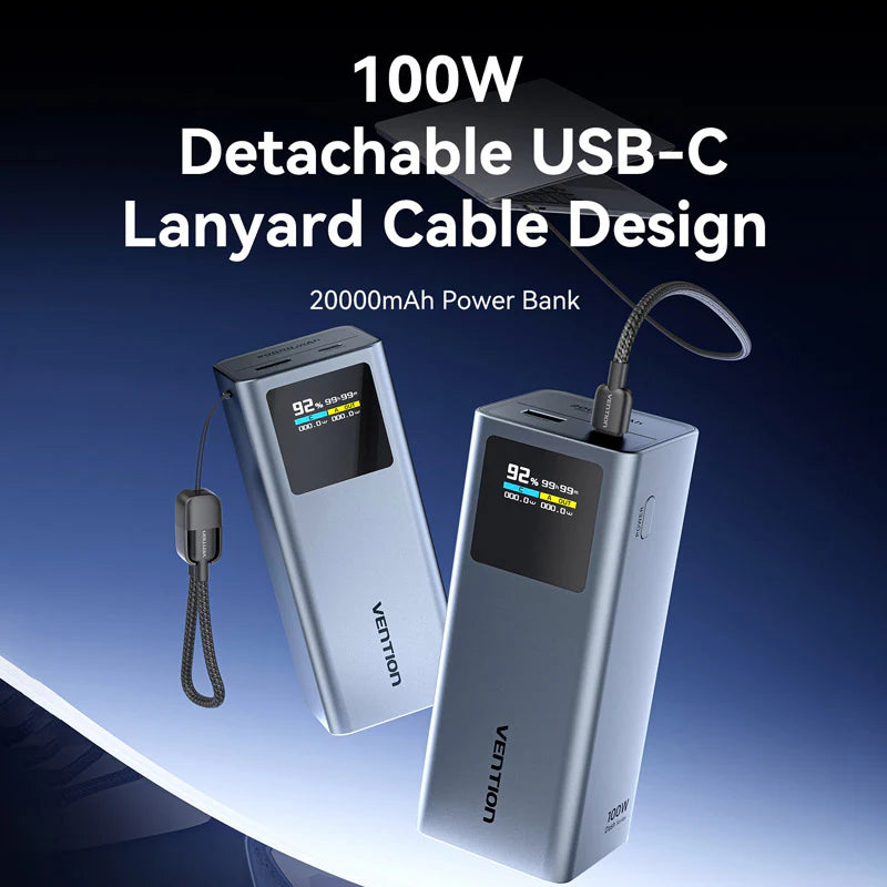 Vention 20000mAh Power Bank 100W Laptop Powerbank