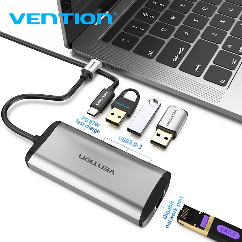 Vention TGDHB Type-C (5 in 1) to USB3.0 * 3/ Docking Station