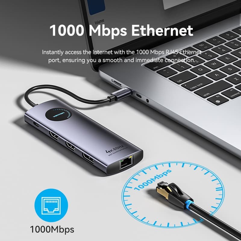 Vention USB-C 10 In 1 Docking Station With 2 HDMI Ports-TQWHB