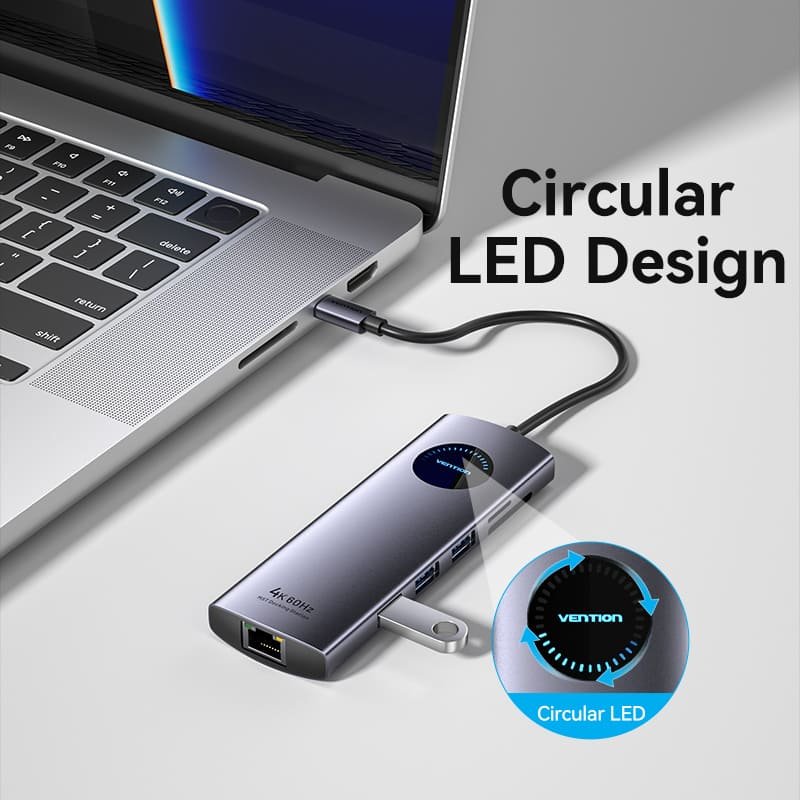 Vention USB-C 9 In 1 Docking Station With 2 HDMI Ports-TQVHB