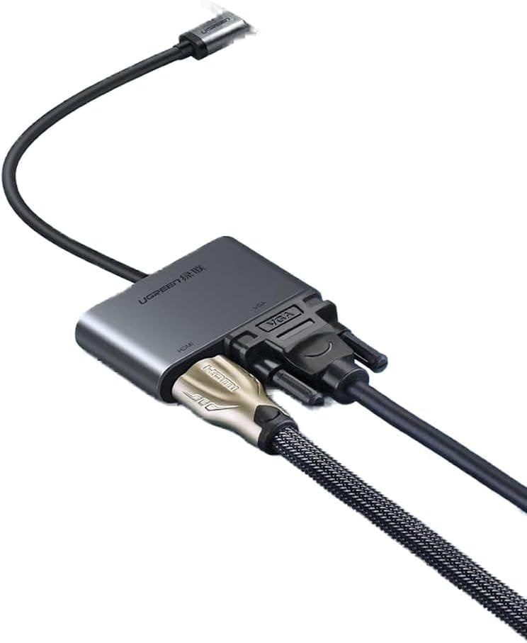 UGREEN CM162-50505 USB-C to HDMI + VGA +USB 3.0 Adapter with 100W PD - Space Gray
