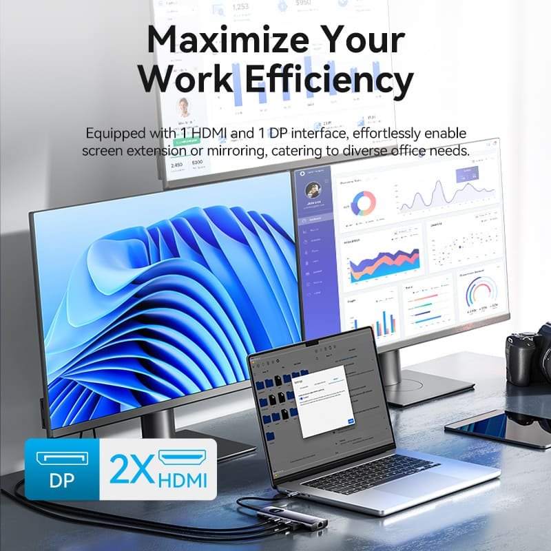 Vention USB-C 10 In 1 Docking Station With 2 HDMI Ports-TQWHB