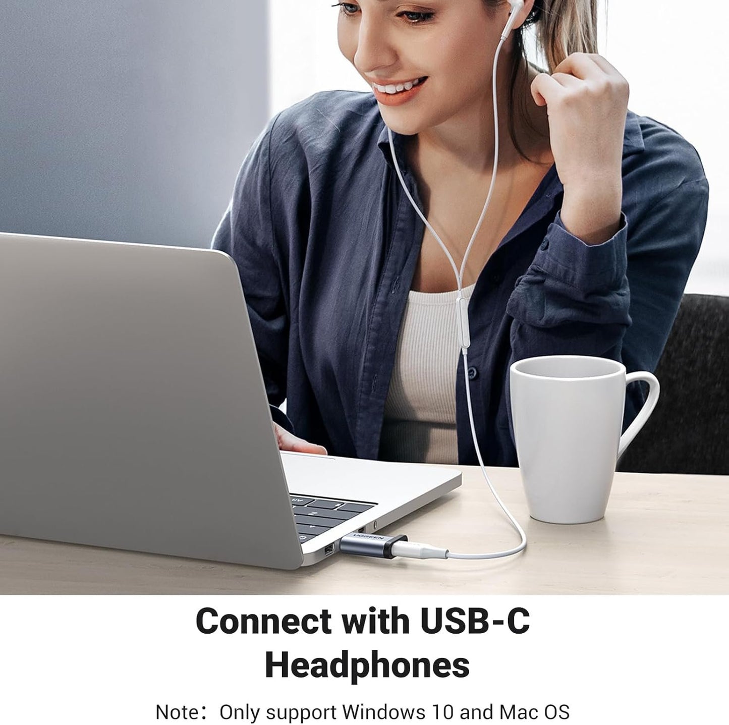 UGREEN 10Gbps USB A Male to USB C Female to USB Male Adapter- Gray