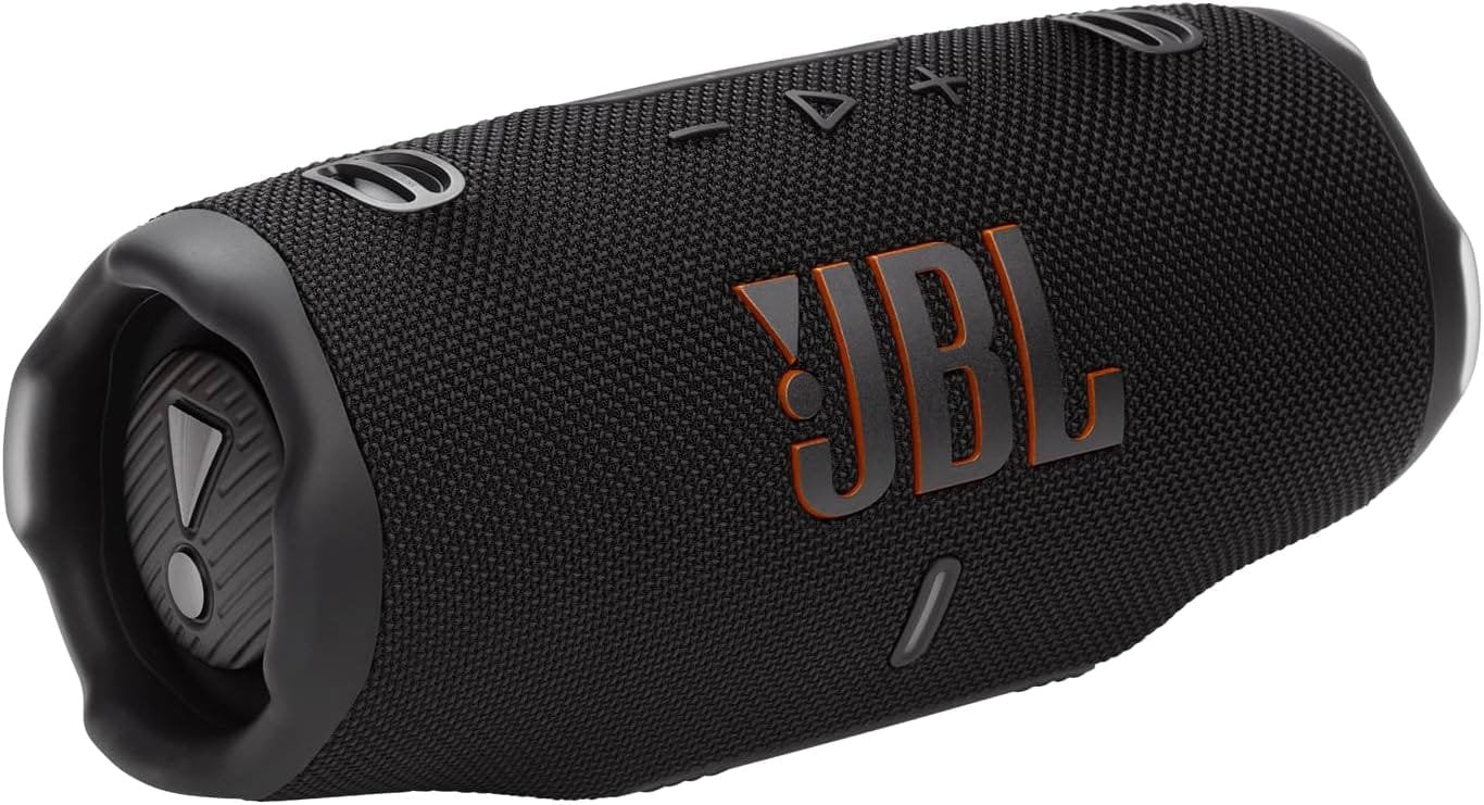 JBL Charge 6 – Portable Waterproof Bluetooth Speaker with Power Bank & Auracast, 28H Playtime With Fast Charging – Black.