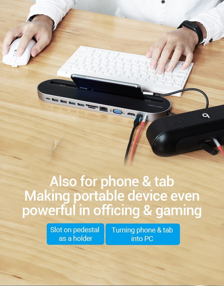 Vention THEBC Multi-Function 12 in 1 Docking Station (Black)
