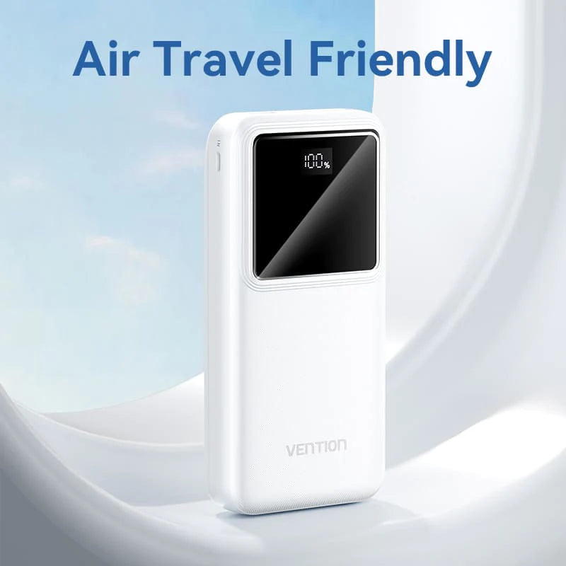 Vention 20000mAh Power Bank (Micro-USB + USB-C + USB-A + USB-A) 22.5W White-FHLW0