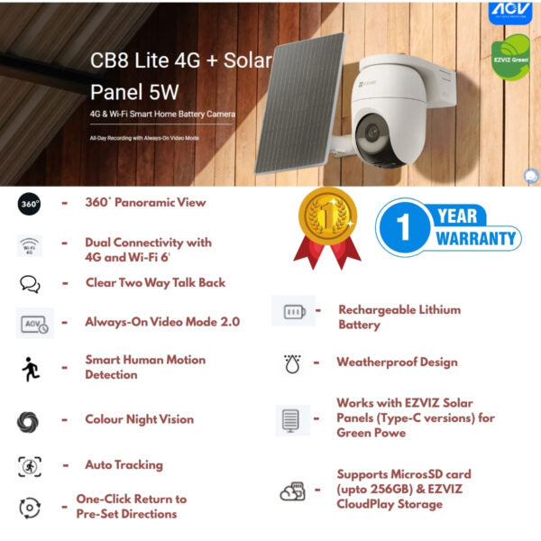 EZVIZ CB8 LITE 4G-WIFI Solar Camera