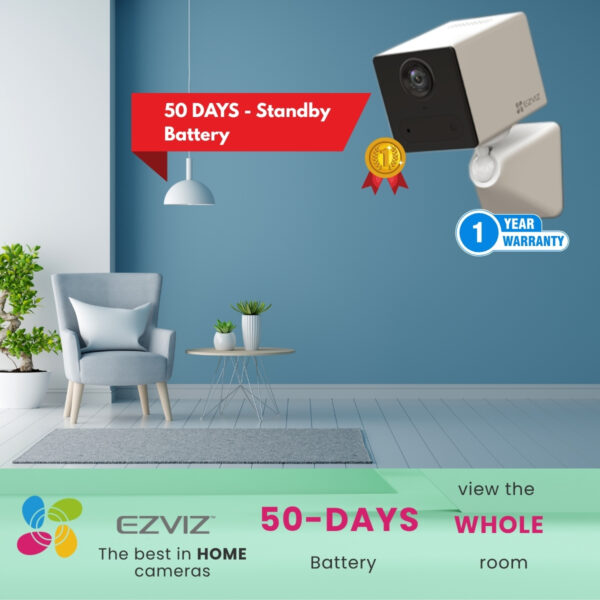 EZVIZ CB2 WiFi Home Camera – 50 DAYS Backup Battery