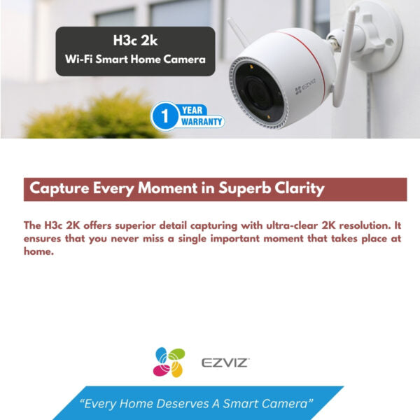 EZVIZ H3C-2K OUTDOOR WIFI CAMERA