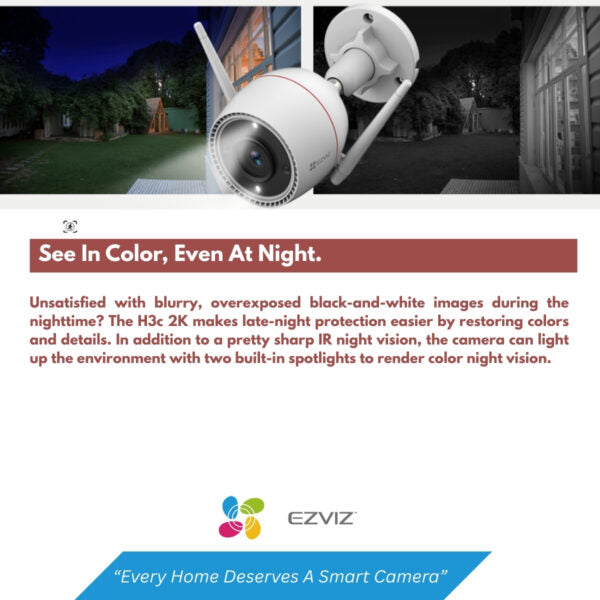 EZVIZ H3C-2K OUTDOOR WIFI CAMERA
