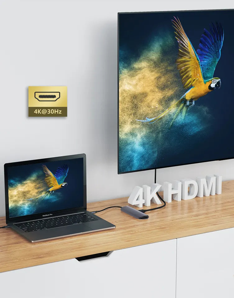 UGREEN CM136 70495 USB C to HDMI, 100W Power Delivery, 3 x USB 3.0 Data Ports 5 in 1 Docking Station