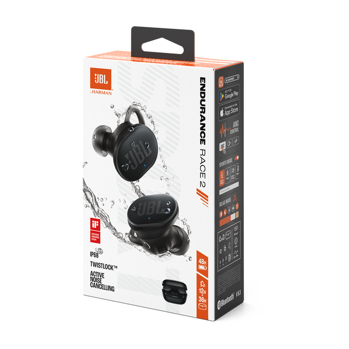 JBL Endurance Race 2 Noise Cancelling Earbuds-Black