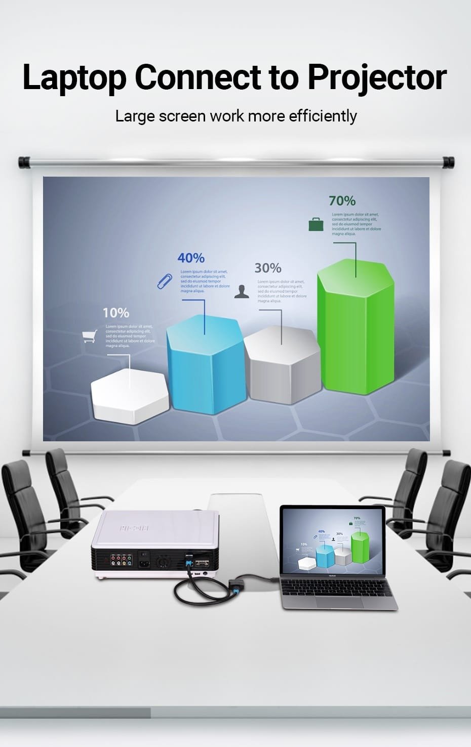 Vention TDCBB Type-C To HDMI Adapter 0.15M Black ABS Type