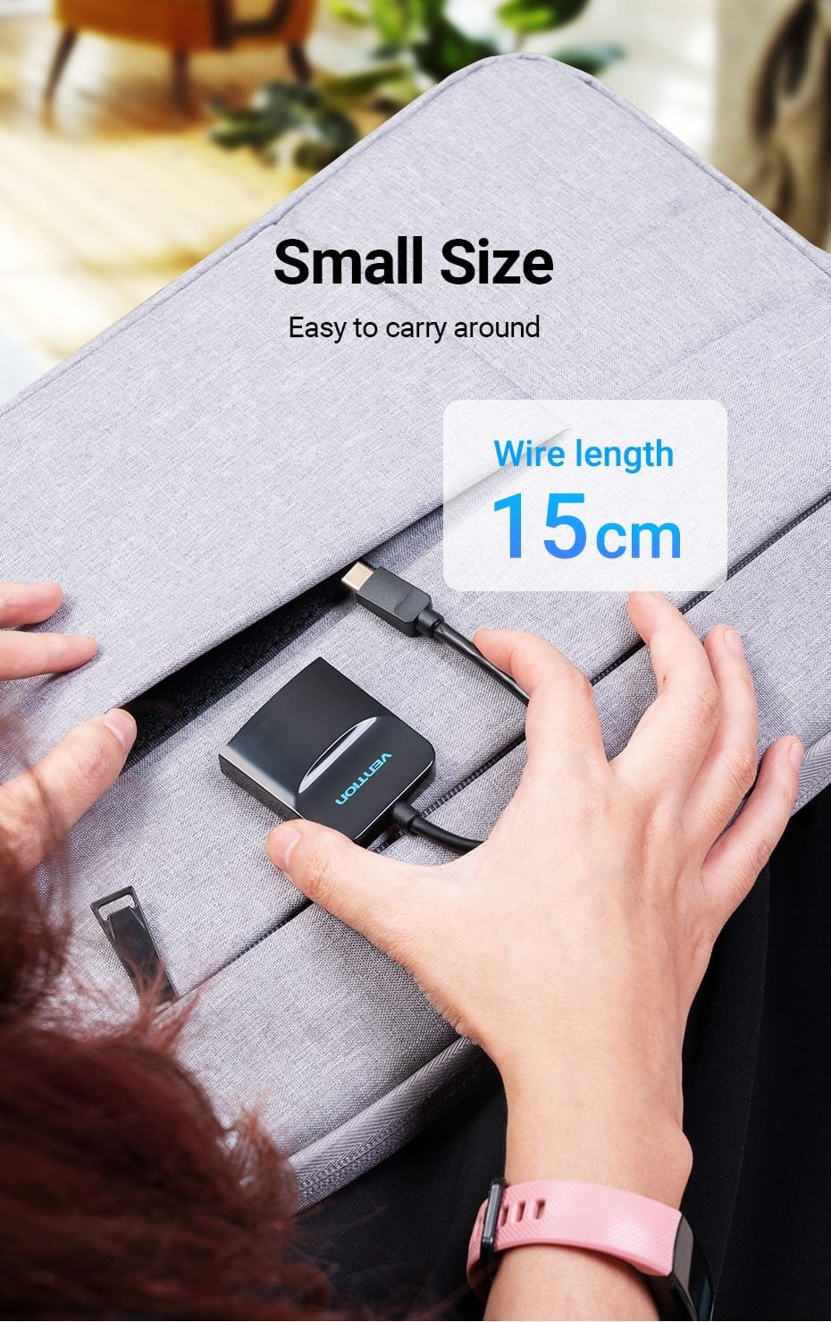 Vention TDCBB Type-C To HDMI Adapter 0.15M Black ABS Type