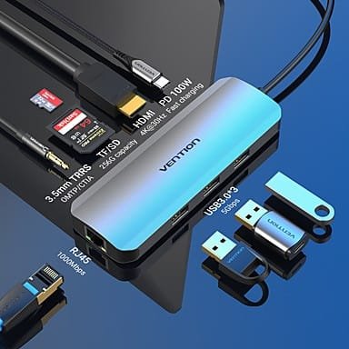 Vention TOLHB Multifunction USB-C(9 in 1) to Docking stations