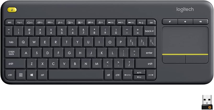 Logitech K400 Plus Wireless Keyboard with Touchpad - Black