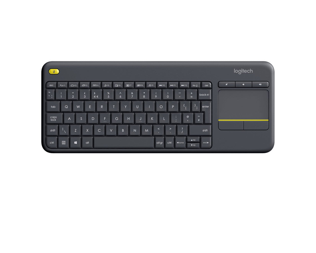 Logitech K400 Plus Wireless Keyboard with Touchpad - Black
