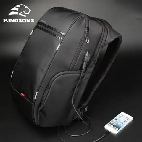 Kingsons KS3140W 15.6 inches City Elite series Laptop Backpack Water proof, USB Charging port - Black