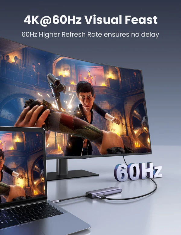 UGREEN CM512  60515 7-in-1 4K HDMI USB C Hub- 2*USB3.0/HDMI/RJ45/SD&TF/100W PD